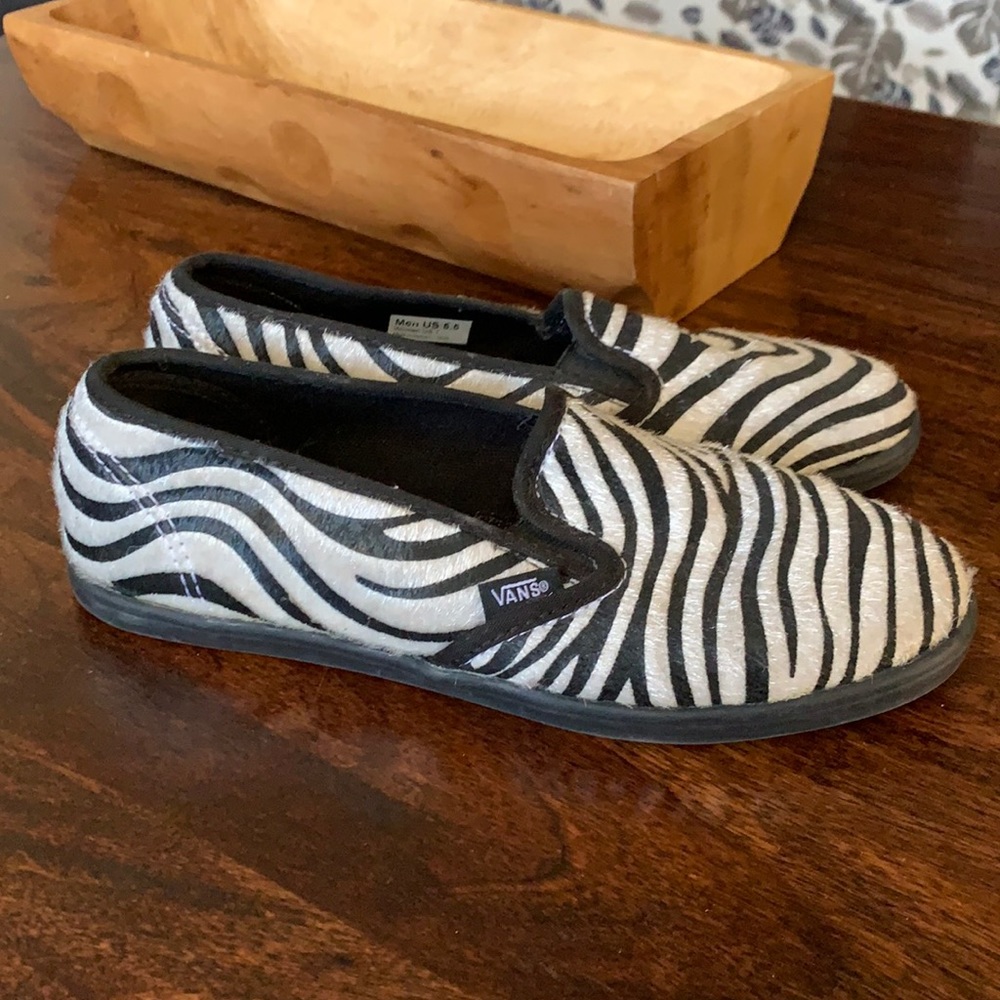 Women Vans size 7 zebra slip on shoe